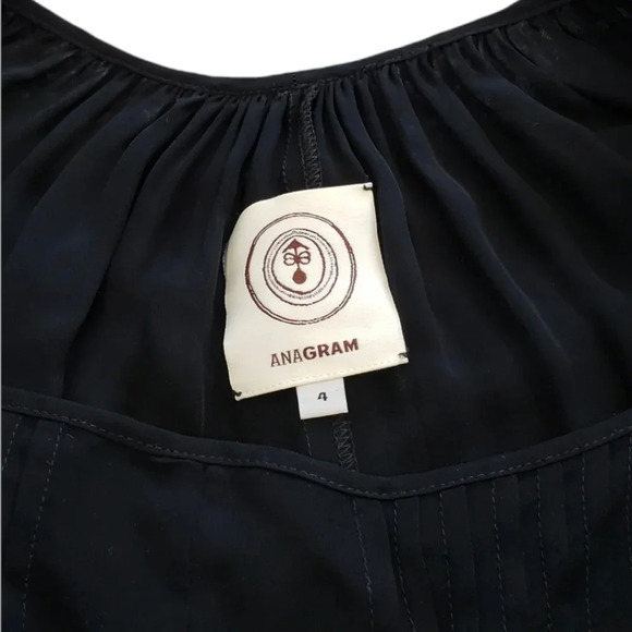 Anagram Black Sheer Silk Blouse 4 - Picture 5 of 5
